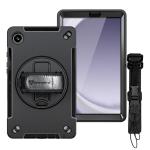 Armor-X (RIN Series) RainProof Military Grade Rugged Tablet Case With  Hand Strap , Crystal clear built-in screen protector,Shoulder Strap & Kick-Stand for Samsung Galaxy Tab A9 ( SM-X110 ,SM-X115) Only