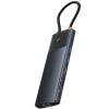 Baseus Metal Gleam Series II 11-in-1 USB Hub - Cosmic Black 2x HDMI 4K 60Hz1x DisplayPort 4K 60Hz2x USB-A 5Gb/s2x USB-A 480Mb/s1x RJ-45 1000Mb/s1x SD/TF 104MB/s1x USB-C PD 100W