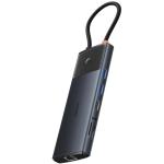 Baseus Metal Gleam Series II 11-in-1 USB Hub - Cosmic Black 2x HDMI 4K 60Hz1x DisplayPort 4K 60Hz2x USB-A 5Gb/s2x USB-A 480Mb/s1x RJ-45 1000Mb/s1x SD/TF 104MB/s1x USB-C PD 100W