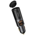 Baseus Share Together Fast Charge Car Charger with Cigarette Lighter Expansion Port U+C 120W Gray