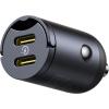 Baseus Tiny Star 30W Mini Car Charger - Cosmic Black 2x USB-C