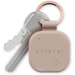 SATECHI Vegan-Leather FindAll Rechargeable Keychain work with FindMy  (Desert Rose)