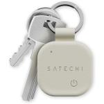 SATECHI Vegan-Leather FindAll Rechargeable Keychain work with FindMy (Sand)