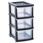 Taurus J07273GRY3CLR Taurus Storage Organiser 3 Drawer Grey
