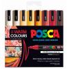 Uni PC5MWC8C Uni Posca Marker 1.8-2.5mm Med Bullet 8 Pack Warm Colours PC-5M