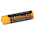 Fenix 14500 Li-ion Battery ARB-L14-1600U Rechargeable Battery Button-Top, 1600mAh, 1.5V, Built-In Micro-USB Charging Port, with Protection Circuit in the Anode