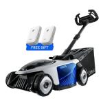 Litheli 43cm Lawn Mower include 2 pc 20V 2.5Ah Self- propulsion rang from 2.1km/h to 4.7km/h, up to 100 mins of runtime, high strength manganese steel blade, max 4100rpm, 2 in 1 function
