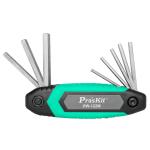 ProsKit 8 PCS Folding Hex Key Set (1.5, 2, 2.5, 3, 4, 5, 6, 8mm) / 2 Years Warranty.