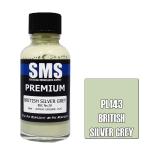 SMS PL143 AIR BRUSH PAINT 30ML PREMIUM BRITISH SILVER GREY ACRYLIC LACQUER SCALE MODELLERS SUPPLY