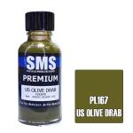 SMS PL167 AIR BRUSH PAINT 30ML PREMIUM US OLIVE DRAB ACRYLIC LACQUER SCALE MODELLERS SUPPLY