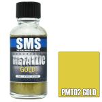 SMS PMT02 Airbrush Paint 30ml Metallic Gold Acrylic Lacquer Scale Modellers Supply