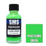 SMS PL43 AIRBRUSH PAINT 30ML PREMIUM FLURO GREEN  ACRYLIC LACQUER SCALE MODELLERS SUPPLY