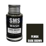 SMS PLW04 Airbrush Paint 30ml Wash Dark Brown Scale Modellers Supply