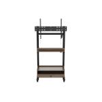 FlexiSpot 37"-100" Motorized TV Cart Mobile Trolley - Single Motor  - 2 Stage Cylindrical Column - Height Range 1145-1590mm - Max Load 80kg - BLACK + WALNUT