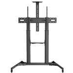 KONIC 60"-100" Telescopic Height-Adjustable Mobile TV Cart Trolley - Weight Up to 220lbs - Max 1000X600mm VESA