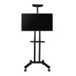 Koford SAV106A 30"-65" TV Mobile Cart Trolley - Front Tray & Camera Shelf - VESA 600x400mm  - Max Load 50kg - Black - Height Adjustable 1160-1660mm