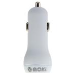 Moki Dual USB Car Charger - White
