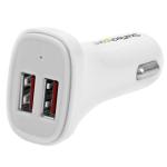 StarTech.com USB2PCARWHS Dual-Port USB Car Charger - 24W/4.8A - White