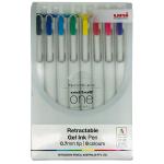 Uni One 0.7mm Rollerball Gel Ink 8 Pack Assorted