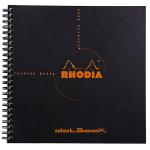 Rhodia Reverse Book Spiral 210x210mm Dotted Black