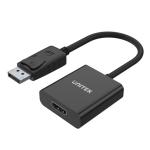 Unitek 1080P DisplayPort to HDMI FHD Adapter with 20cm Cable. Supports PC Res up to 1920x1200&HDTVRes up to 1080p. Plug & Play. Black Colour.