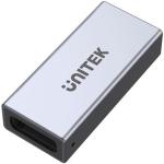 Unitek A1036GY  USB-C Extension Adapter - Type-C Female to Female - Supports up to 8K60Hz, Supports 40Gbps, Supports 240W, Aluminium Alloy, Space Grey