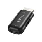 Unitek V1187A USB-C F to HDMI M Adapter. Supports 4K & 1080P 60Hz HD Res. HDCP & Dynamic HDR,Compact&Portable Design. Black Colour.