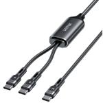 Unitek 2-in-1 USB-C Cable with Dual Connectors. Fast Charge iPhone 16 Series, MacBook, iPad &More.Single Port 100W Fast Charging, Intelligent Power Management, Super Durability. Black
