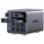 Unitek S1301A 4-Bay RAID External Hard Drive Enclosure - Aluminium Space Grey Supports 8 RAID Modes with Cooling Fan for 2.5"/3.2" SATA HDD/SSD - Supports 5Gbps Data Transfer
