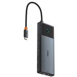 Baseus OS-Baseus Metal Gleam Series II 10-in-1 USB Hub - Cosmic Black USB-C to 1x HDMI 4K120Hz - 1x HDMI 4K60Hz - 1x USB-A (10Gbps)  - 1x USB-C(10Gbps) - 2x USB-A (480Mbps) - 1x RJ45 - 1x SD/TF + 1x USB-C(PD)