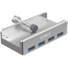 Orico Aluminum Alloy 4 Port USB 3.0 Clip Type Hub - Silver