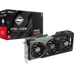 ASRock AMD Radeon RX 9070 XT Steel Legend Dark 16GB GDDR6 Graphics Card PCIE 5.0 - 2.9 Slot - 2x 8 Pin Power - Minimum 800W PSU