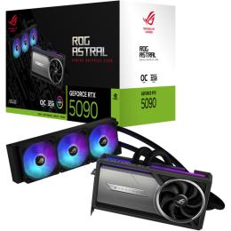 ASUS ROG ASTRAL NVIDIA GeForce RTX 5090 OC GAMING 32GB GDDR7 With Liquid Cooling Graphics Card PCIE 5.0 - 2.5 Slot - 1x 16 Pin Power - 360 AIO Cooling - Minimum 1000W PSU