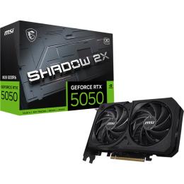 MSI NVIDIA GeForce RTX 5050 8G SHADOW 2X OC 8GB GDDR6 Graphics Card PCIE 5.0 - 2 Slot - 1x 8 Pin Power - Minimum 550W PSU