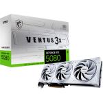 MSI NVIDIA GeForce RTX 5080 VENTUS 3 X OC WHITE 16GB GDDR7 Graphics Card PCIE 5.0 - 2.5 Slot - 1x 16 Pin Power - Minimum 850W PSU