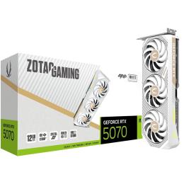 Zotac NVIDIA GeForce RTX 5070 SOLID AMP WHITE 12GB GDDR7 Graphics Card PCIE 5.0 - 2 Slot - 1x 16 Pin Power - Minimum 650W PSU