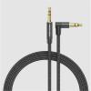 Vention BAZBH 3.5mm Male to Right-Angle Male Audio Cable - 2m - Black Cotton braided - Aluminum alloy