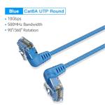 Vention IBOLG Cat6A UTP Patch Cable - 1.5m - Blue Rotate Right Angle - Slim Type