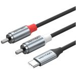 Vention USB-C Male to 6.35MM Male with DAC Audio Cable 1M Gray