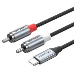 Vention USB-C Male to 2RCA Male with DAC Audio Cable 1M Gray