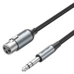 Vention 6.35mm TRS Male to XLR Female Audio Cable 3M Gray Aluminum Alloy Type