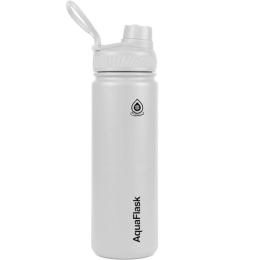 AquaFlask Original 532 mL (18oz) Water Bottle - Arctic White , Keeps Drinks Cold for 24 Hours, Keeps Drinks Hot for 12 Hours, Double-walled stainless steel, BPA Free, Durable, Leak-Proof and Eco-Friendly, Designed in California