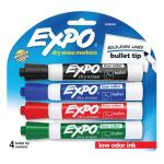 EXPO 2081760 Dry Erase Markers Bullet Marker 4-Pack Assorted Colours
