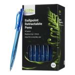 Okin IBPRBLUE50 Ballpoint Retractable Pens - Medium - Blue - 50 Pack