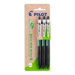 Pilot 20159  BeGreen Rexgrip Ballpoint Medium Black Pens, Pack of 3 HS