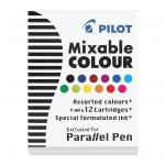 PILOT REFILLS IC-P3-AST  Parallel Pen Asstd. Colour Cartridge, Pack of 12 (IC-P3-AST)