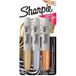 Sharpie Metallic Chisel Permanent Marker Gold Silver Bronze - Blister Pack of 3