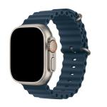 49mm/46mm/45mm/44mm - Midnight Blue Silicone Ripple Strap for Apple Watch , Compatible with Apple Watch Ultra 1/2/3, Series 11/10/9/8/7/6/SE/5/4/3/2/1