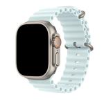 49mm/46mm/45mm/44mm - Mint Blue Silicone Ripple Strap for Apple Watch , Compatible with Apple Watch Ultra 1/2/3, Series 11/10/9/8/7/6/SE/5/4/3/2/1