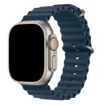 42mm/41mm/40mm/38mm - Midnight Blue Silicone Ripple Strap for Apple Watch Compatible with Apple Watch Series 11/10/9/8/7/6/SE/5/4/3/2/1/SE